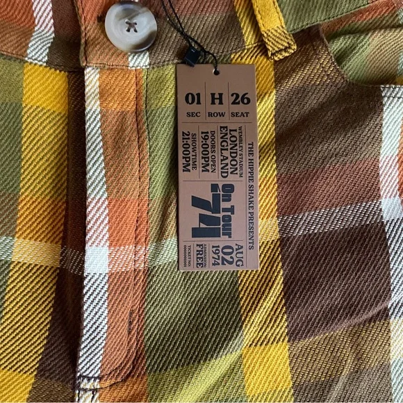 The Hippie Shake Vintage Inspired Get It On Checked Plaid Flare Pants RARE NWT - Picture 5 of 9